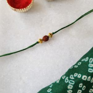 Simple Green Rudraksh Rakhi