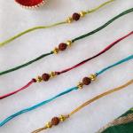 Simple Green Rudraksh Rakhi