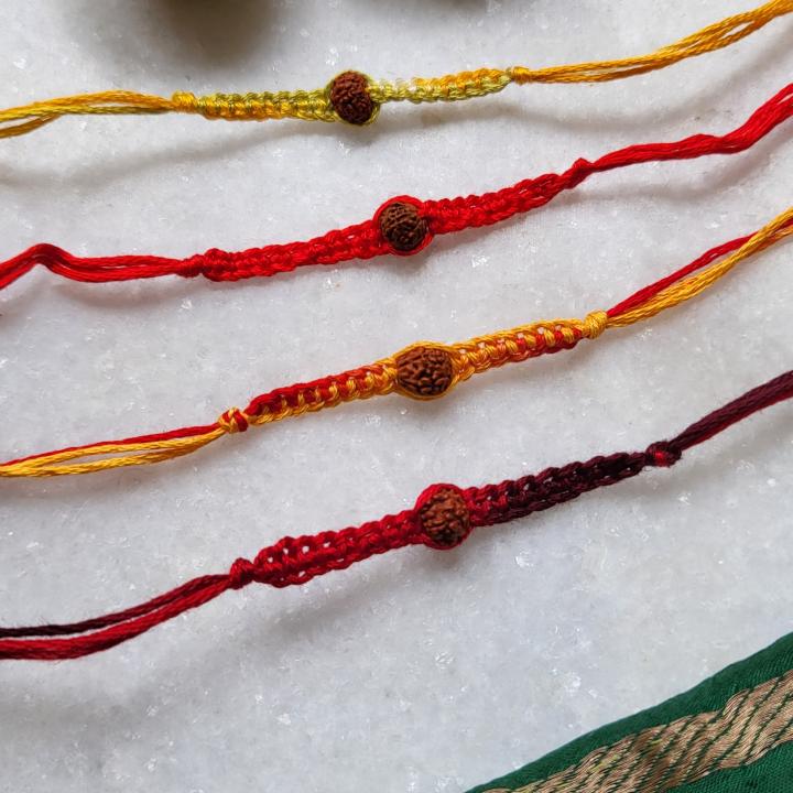 Red Rudraksh Rakhi