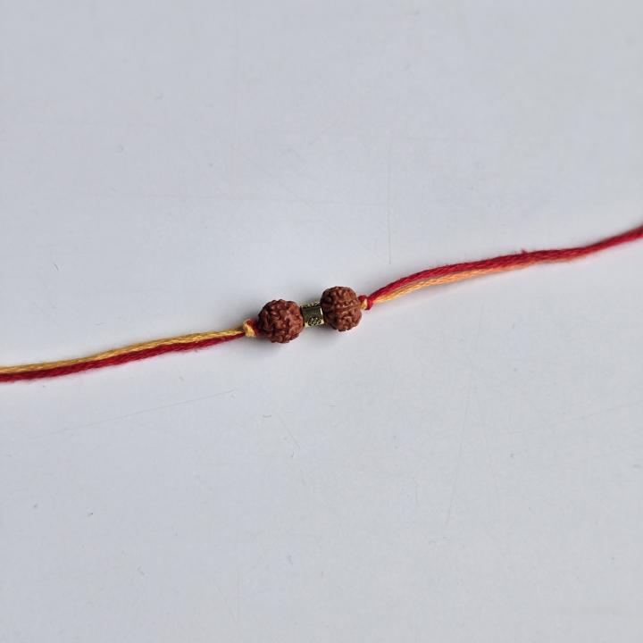Double Rudraksh Maroon Rakhi