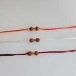 Double Rudraksh White Rakhi