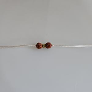Double Rudraksh White Rakhi