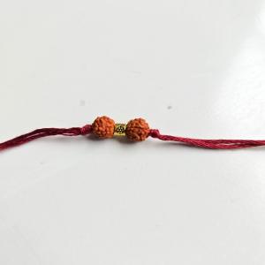 Double Rudraksh Maroon Rakhi