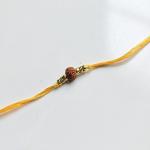 Minimal Yellow Rudraksh Rakhi