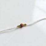 Minimal White Rudraksh Rakhi