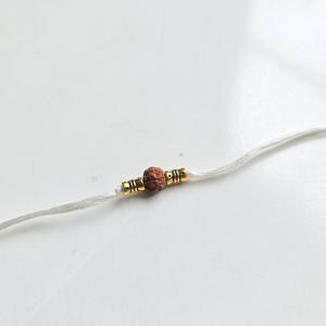 Minimal White Rudraksh Rakhi