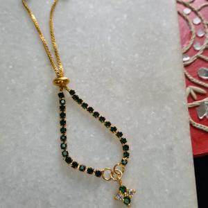 Bracelet style Bhabhi rakhi green