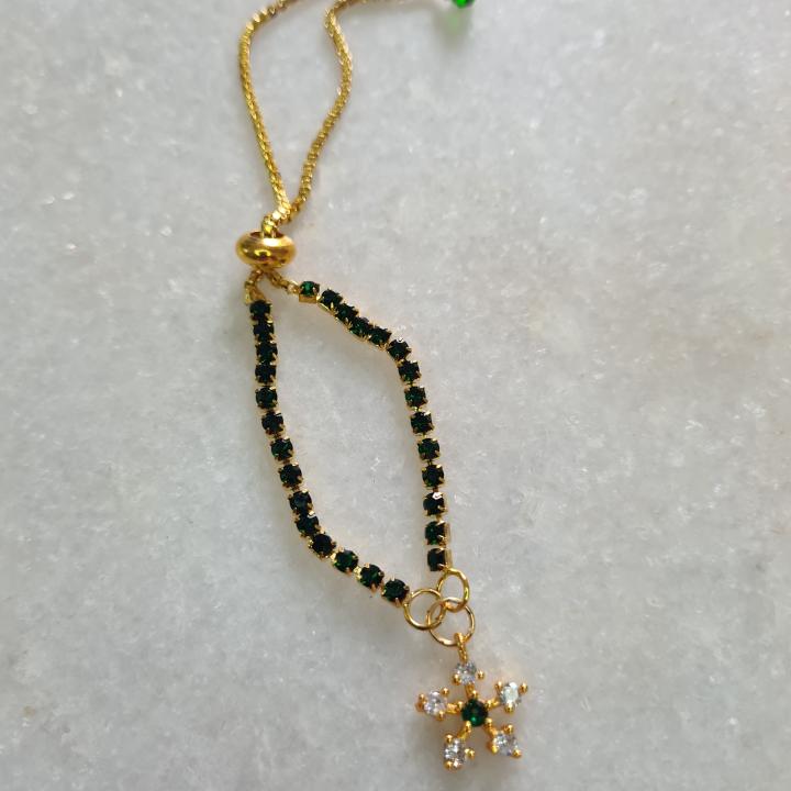 Bracelet style green Bhabhi rakhi