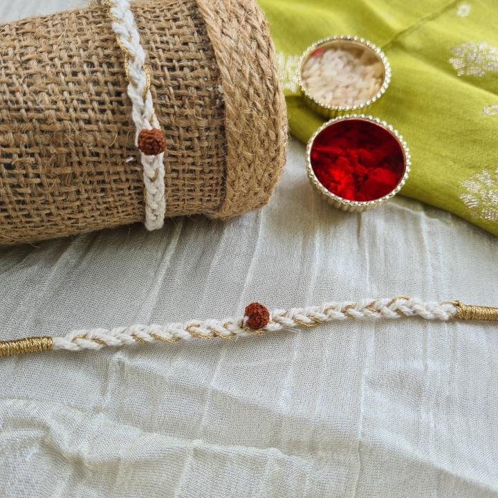 White Rudraksh Rakhi