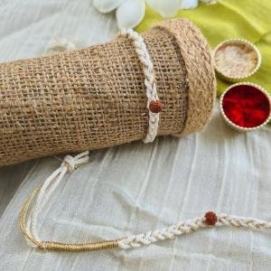 White Rudraksh Rakhi