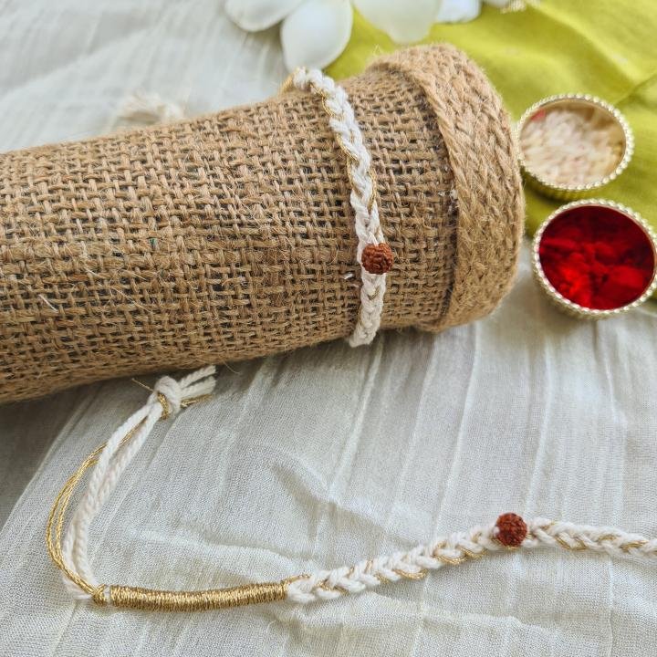 White Rudraksh Rakhi