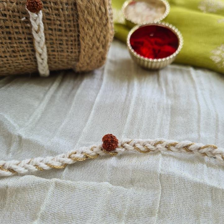 White Rudraksh Rakhi