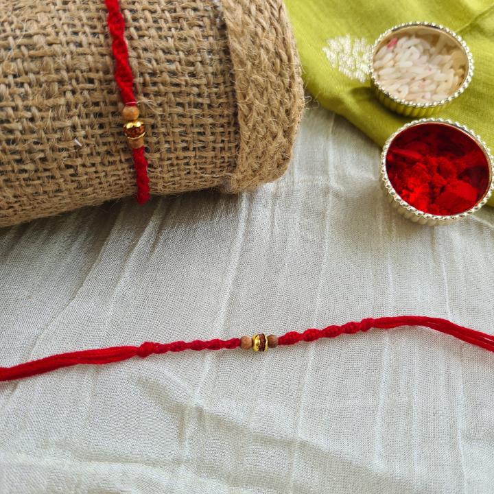Rudraksh Rakhi With Sandal Wood bead 1