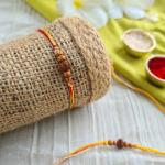 Rudraksh Rakhi with sandal wood beads 2