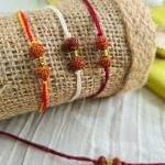 Double Rudraksh Maroon Rakhi
