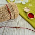 Double Rudraksh Maroon Rakhi