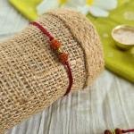 Double Rudraksh Maroon Rakhi