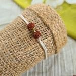 Double Rudraksh White Rakhi