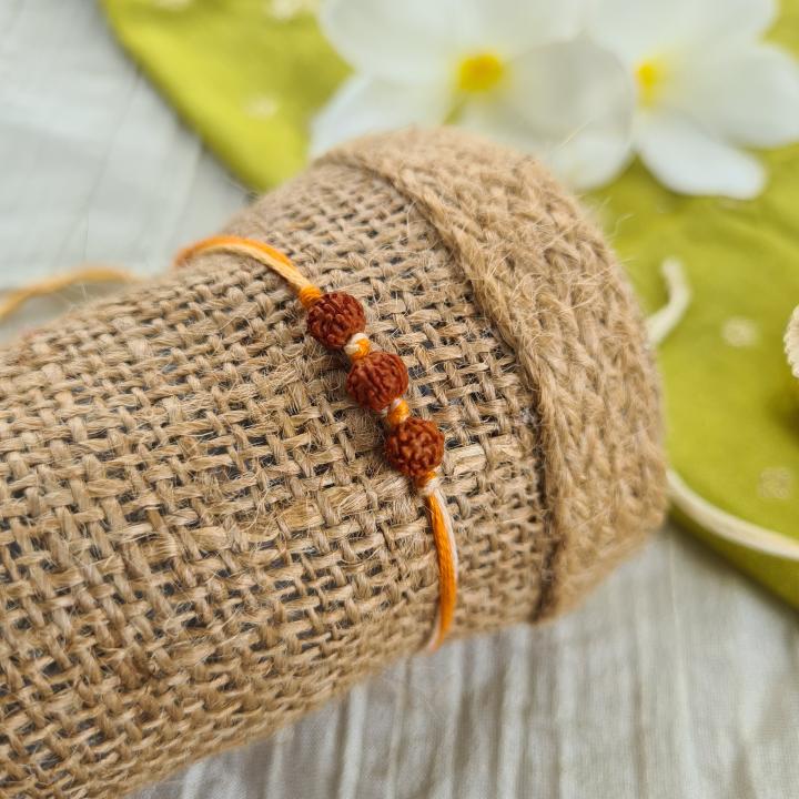 Orange 3 Rudhraksh Rakhi