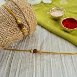 Mustard Yellow Rudraksh Rakhi