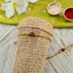 Mustard Yellow Rudraksh Rakhi