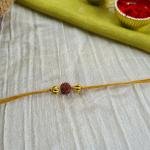 Mustard Yellow Rudraksh Rakhi