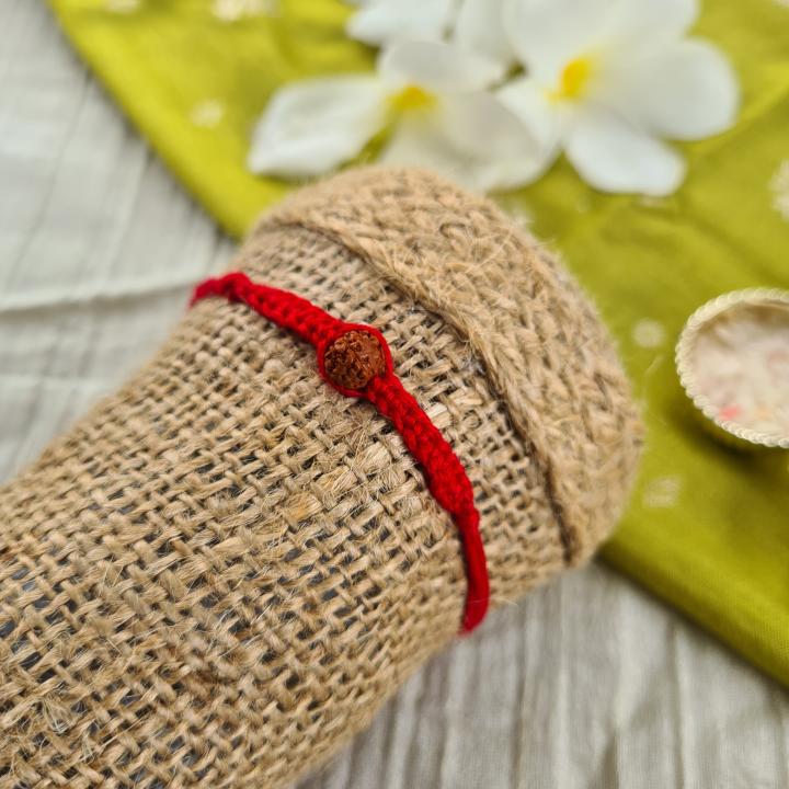 Red Rudraksh Rakhi